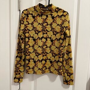 ZARA FLORAL JACQUARD TOP size S